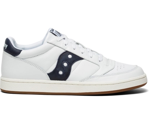 Tenis Saucony Jazz Court Unisexo Zapatos Originales Blancas / Azul Marino México MX-396-XW